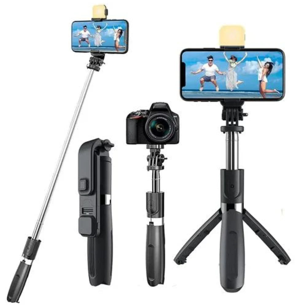 Compact Wireless Selfie Stick Tripod with Fill Light