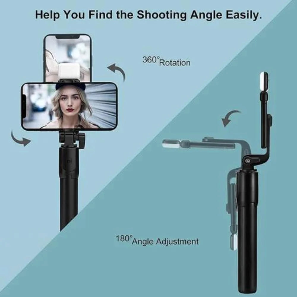Compact Wireless Selfie Stick Tripod with Fill Light
